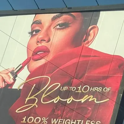 My photography for a Lakmé campaign as seen on a large city billboard. This demonstrates the high-resolution quality and commercial impact of my work, designed to be compelling even at a massive scale for out-of-home advertising.