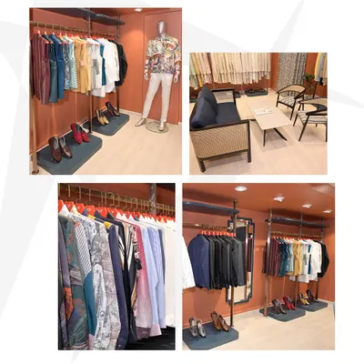 A glimpse into our new store. We've designed the space to be a destination for style and elegance, with comfortable seating for consultations and beautifully displayed collections to inspire you.