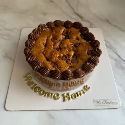 My Vanilla Choco-Chip Tea Cake is the perfect companion for your tea or coffee. This one was made for a "Welcome Home" celebration.