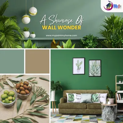 This mood board shows how I plan a room's color story. By combining a beautiful sage green with earthy tones and natural decor, we created a peaceful and stylish living space.
