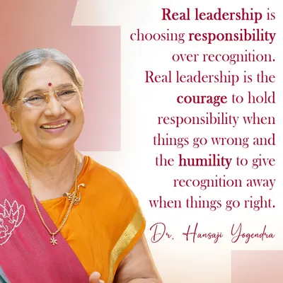 I believe real leadership is choosing responsibility over recognition. It is the courage to hold responsibility when things go wrong and the humility to give recognition away when things go right.