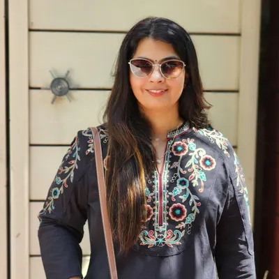A candid photo of my partner, Parul Chaudhary. As lawyers, we are dedicated professionals, but we also value the person behind the profession.