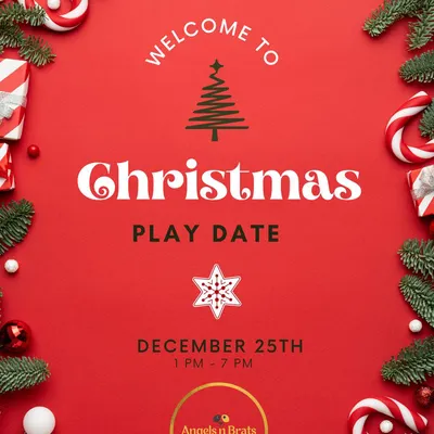 Get ready for some holiday cheer. This was our announcement for the Christmas Play Date, a magical day filled with festive themes, a special visit from Santa, and lots of gifts and prizes for the kids.