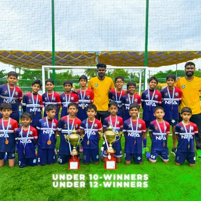 A proud moment for the academy as our Under-10 and Under-12 teams emerge as champions. This victory is a testament to their hard work and the expert guidance of our coaches.