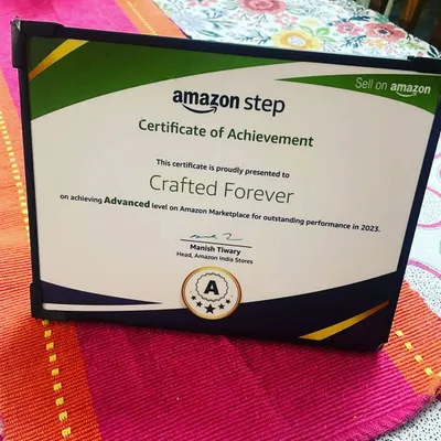 We were so thrilled to receive this certificate from Amazon India for our outstanding performance. This is a testament to the hard work of my team, and it motivates us to keep creating.
