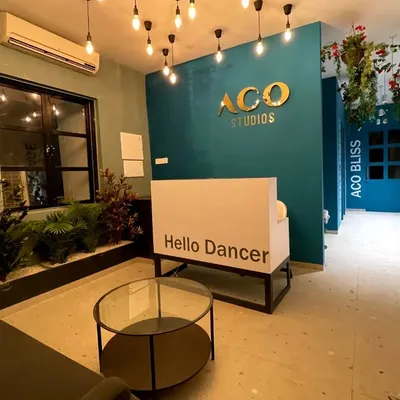 A look at the reception area of ACO Studios, one of our partner locations. We ensure our students learn in a welcoming, professional, and inspiring environment.