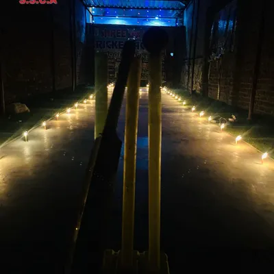 Our indoor nets facility lit up for Diwali. It allows our players to train in any weather, day or night.