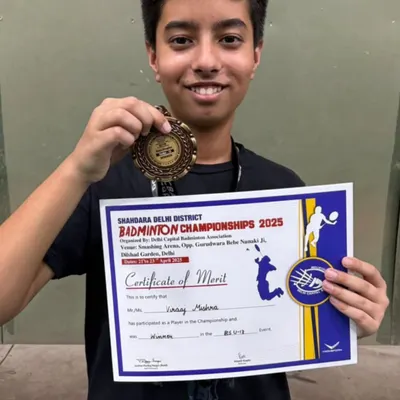 We celebrate Viraaj Mishra, our District Badminton Champion in the Boys’ Singles U-13 category. His focus and fierce spirit on the court are an inspiration to everyone at the academy.