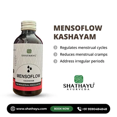 Mensoflow Kashayam is my specially formulated herbal remedy for menstrual irregularities. It is designed to regulate menstrual cycles, reduce cramps, and address irregular periods naturally and effectively.