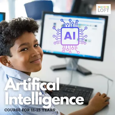 Prepare your child for the AI economy with our comprehensive online course in Artificial Intelligence for ages 11-15.