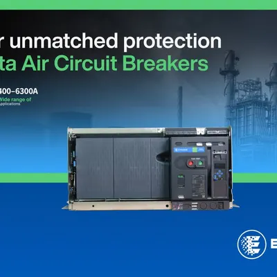 A look at the Delta Air Circuit Breaker, engineered for superior protection in demanding environments. It features LSIG protection and a wide 400-6300A range.