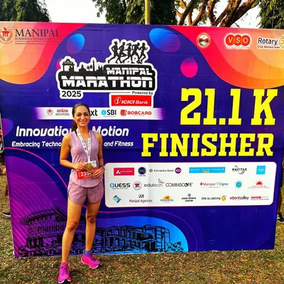 We turn goals into reality. Here is one of our dedicated runners celebrating a podium finish in her debut half marathon. This is what consistent training and community support can do.