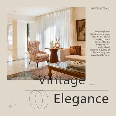 Our "Vintage Elegance" approach is about more than just aesthetics; it's about creating a quality of life. We design spaces that feel soulful, beautiful, and deeply personal.