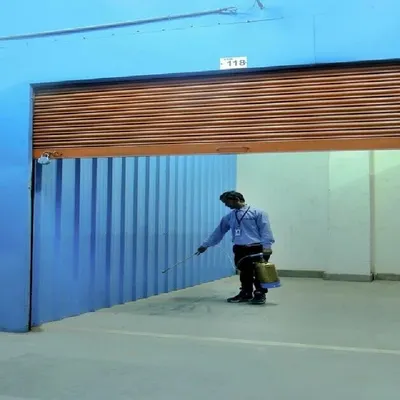 We maintain the highest standards of cleanliness and safety. This image shows our regular pest control maintenance, a crucial step we take to ensure our storage units are spotless and secure for your belongings.