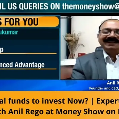 A screenshot of our Founder, Anil Rego, on the ET Now Money Show. In this segment, he answers viewer questions about the best mutual funds to invest in now, offering expert advice on building a diversified portfolio.