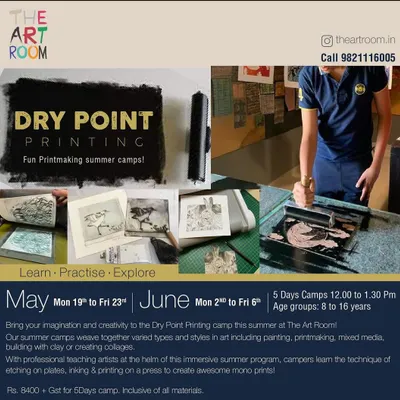 I am excited to announce our Dry Point Printing summer camps. In this fun printmaking workshop, students will learn to etch their own designs onto plates and print their creations using a real press.