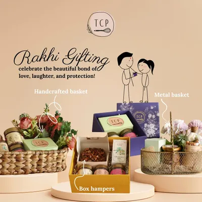 Celebrate the beautiful bond of love and laughter this Raksha Bandhan. Our Rakhi Gifting edit includes handcrafted baskets, metal baskets, and box hampers filled with healthy, delicious treats.