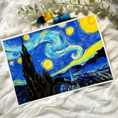 My customized "Starry Night" painting. This was one of the most therapeutic pieces I've ever painted, and I love getting lost in the swirls and colors of Van Gogh's masterpiece.