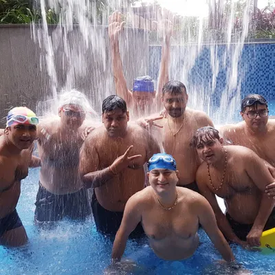 It's never too late to learn. Here is one of my adult swimming batches enjoying a session. I create a fun, supportive group environment where you can learn at your own pace and build your confidence in the water.