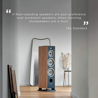 For those who prefer the commanding presence and deep bass of floor-standing speakers, the Focal Ario Evo X is a must. As this review notes, they provide a rich, dynamic sound and become a beautiful centerpiece in any lounge.