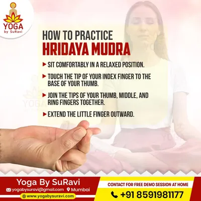 Learn to practice Hridaya Mudra, a simple hand gesture to support heart health and emotional balance by improving energy flow.