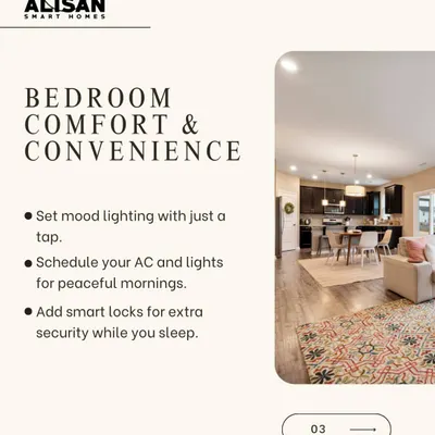 I can enhance your bedroom for ultimate comfort and convenience. This includes setting mood lighting, scheduling your AC, and adding smart locks for extra security while you sleep.