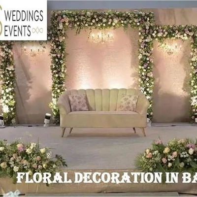 As premier event planners in Bangalore, we offer a full suite of services to bring your vision to life. This graphic highlights our expertise in floral decoration and comprehensive event management.