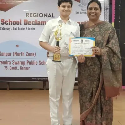 I am thrilled to share the success of our graduate, Pavitra Khattri, who was selected for the prestigious Lodha Genius Program. Here he is, proudly holding his trophy from a regional school declamation contest.