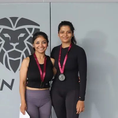 The winners of our in-house tournament. Our female competitors, "The Fit Corporate" and Tanuja, took home gold and silver.