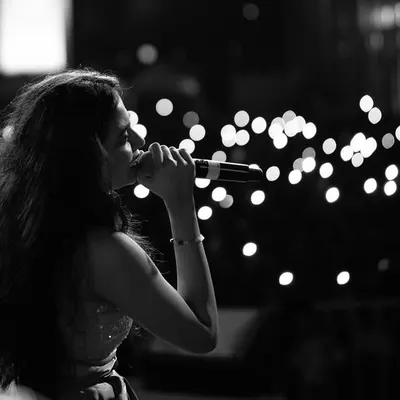 A beautiful black and white shot from my live show at Forum South Bengaluru. The audience's phone flashlights looked like stars in the night.