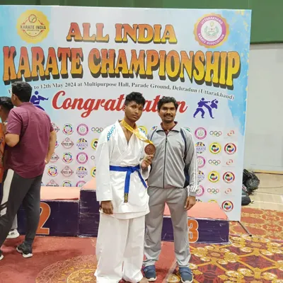 Namaste. I am delighted to share that my student Neeraj B won a Bronze Medal at the official National Level Karate Championship in Dehradun, organized by the Karate India Organisation (KIO).