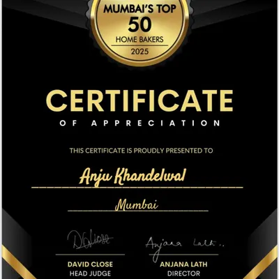I am so grateful and blessed to be recognized as one of Mumbai's Top 50 Home Bakers for 2025 by Homebakers.co.in. Thank you for this incredible honor.