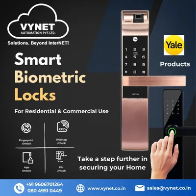 This Yale smart biometric lock is a popular choice for homes and offices. It features four distinct access methods: a highly responsive fingerprint scanner, an RFID tag, a secure PIN code, and remote unlocking via a mobile app.