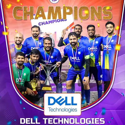 Champions of the Just Fives League Corporate Edition 2: Dell Technologies. A fantastic performance from a team that showed skill, strategy, and unity to lift the trophy.