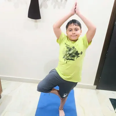 Yoga is for everyone. One of our youngest members showing great form and focus in Vrikshasana, the tree pose. It's never too early to start building balance and concentration.