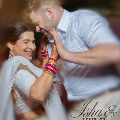 A candid, motion blur shot of Isha and Kyle dancing at their cocktail reception. This image perfectly captures the joy and energy of their cross cultural celebration.