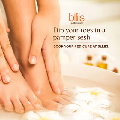 Begin your journey to relaxation by dipping your toes into a warm, fragrant foot soak. This is the first step in our pampering pedicure service.