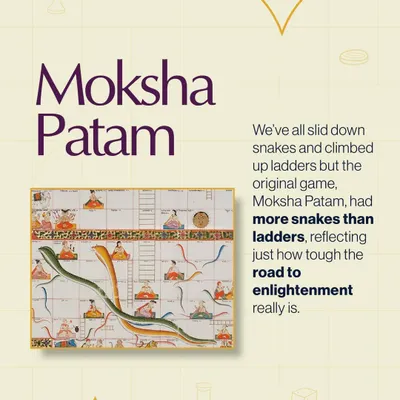 Did you know Snakes and Ladders originated in India as Moksha Patam? It was a tool for teaching morality, with more snakes than ladders to show the tough road to enlightenment. We explore these histories in our board game sessions.