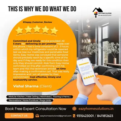 We are grateful for the 5-star review from our client, Vishal Sharma. His feedback highlights our commitment to providing timely, cost-effective, and trustworthy service, which is the foundation of our work on every project.