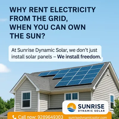 Why rent electricity from the grid when you can own the sun? At Sunrise Dynamic Solar, I don't just install solar panels, I install freedom from high bills and power cuts.