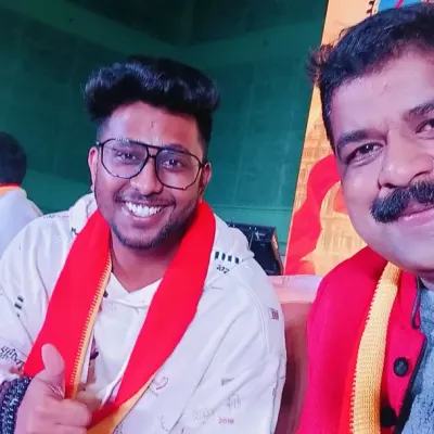 A happy selfie with a friend during a cultural event. The camaraderie backstage is always wonderful.
