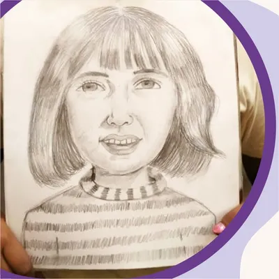 This realistic portrait was created by one of my 9 year old students, showcasing what is possible with dedicated coaching. I guide students through the fundamentals of portrait drawing, including understanding facial anatomy and shading techniques, to help them bring their subjects to life on paper, even if they are just starting out.