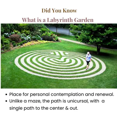 Did you know about Labyrinth Gardens? Unlike a maze, a labyrinth has a single, unicursal path to the center and back out. This design makes it a powerful tool for personal contemplation, active meditation, and renewal.