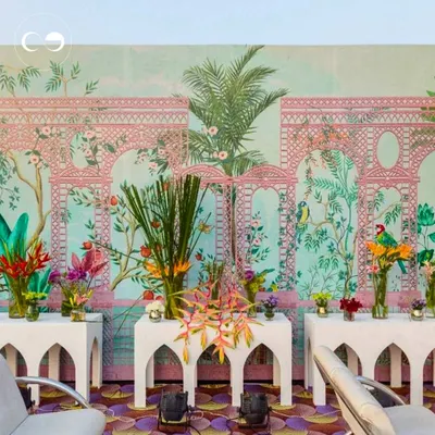 This stunning hand-painted tropical mural served as the centerpiece for a vibrant Moroccan-themed event. It showcases my passion for creating immersive, bespoke backdrops that transport you and your guests to another world.