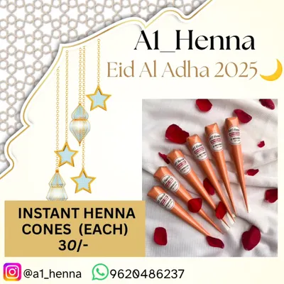 My Instant Henna Cones are available for individual purchase. They are perfect for getting a quick, dark stain for any occasion.