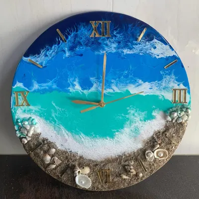 This ocean-themed resin clock uses real sand and shells to bring a piece of the beach into your home. It's a favorite project among my students.