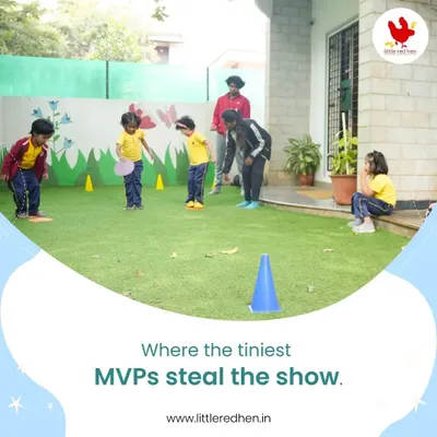 Where the tiniest MVPs steal the show. At Little Red Hen, every day is game day. We introduce children to sports in a fun, supportive way that builds skills, confidence, and a love for being active.