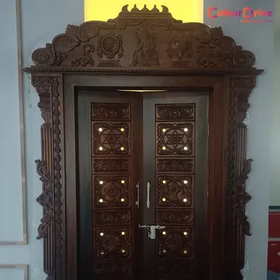 We provided a detailed hand polish for this intricately carved traditional pooja room door. Our wood polishing services restore and protect delicate woodwork, bringing out the natural grain and ensuring a rich, lasting finish for cherished pieces.