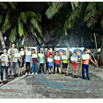 The proud graduates of our April 2024 summer camp. It's always rewarding to see a new batch of archers complete their training, holding their certificates and bows.