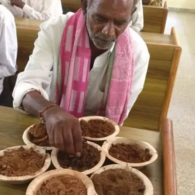 This is Nagaraj sir, a seasoned farmer, explaining different soil types. Farmers like him are the real soil scientists, holding generations of wisdom. We must honor their work and recognize that our health is deeply connected to the health of our soil.